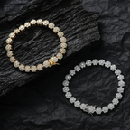 8mm Moissanite Hip Hop Floral Bracelet
