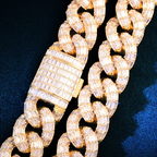 21mm Moissanite Trapezoid Diamond Cuban Bracelet