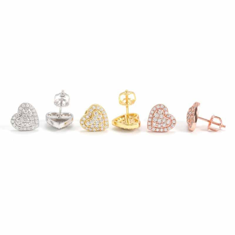 S925 Moissanite Heart Earrings