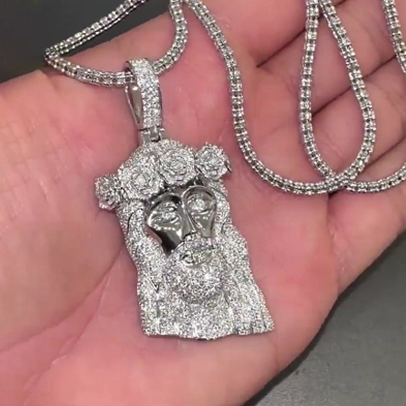 Rose Headdress Jesus Pendant