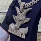 Moissanite Three-dimensional Goat Pendant (Smaller Version)