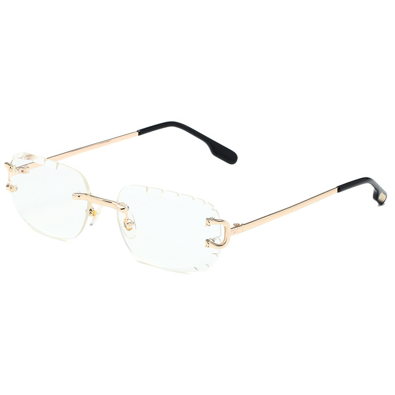New Pattern Cut Edge Oval Frameless Sunglasses