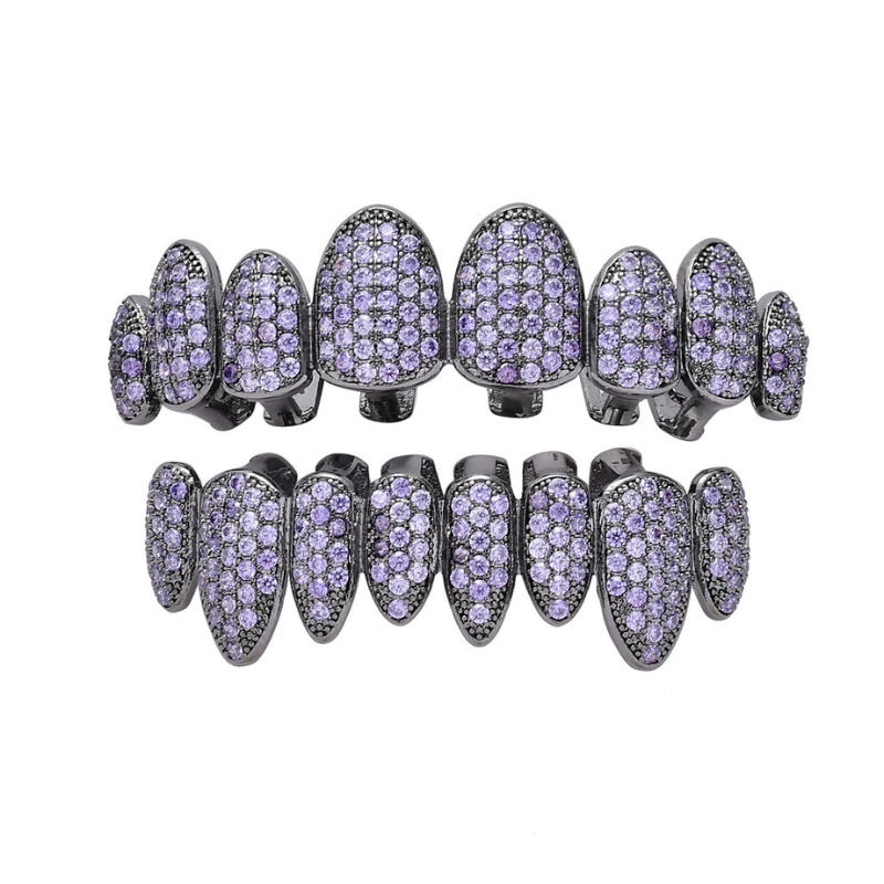 Moissanite Hip Hop Color 8-tooth Grillz