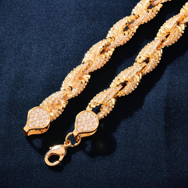 Moissanite Hip-Hop Pave Twisted Chain