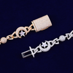 Moissanite Hip Hop Moon Star Cuban Chain