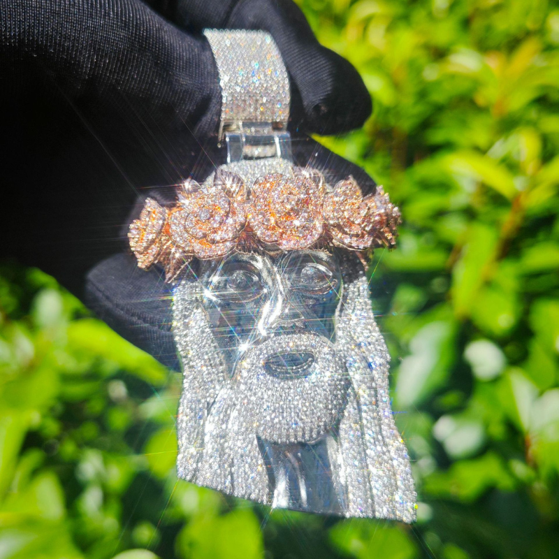 Rose Headdress Jesus Pendant