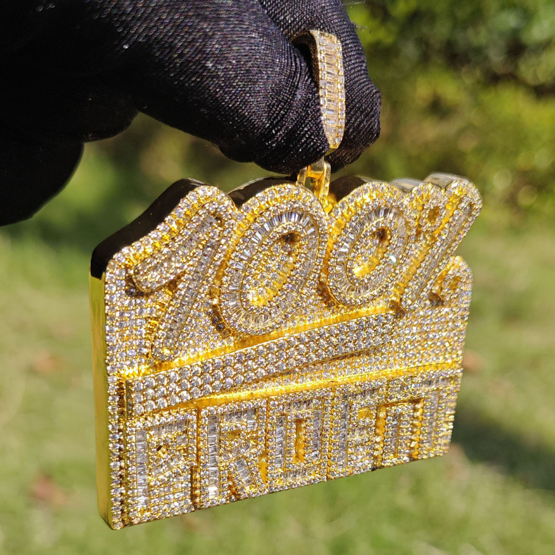 Moissanite Hip Hop 100% ”PROFIT“ Letter Pendant