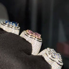 Moissanite Clovers Three-Dimensional Ring