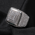 Moissanite Hip Hop Vintage Big Square Ring