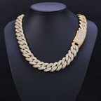18mm Moissanite Three-row Diamond Bubble Cuban Chain