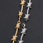 7.6mm Moissanite Punk Screw Knob Bracelet