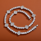 5mm Moissanite Four Leaf Clover Lucky Tennis Chain