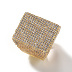 Moissanite Hip Hop Sparkle Big Square Ring