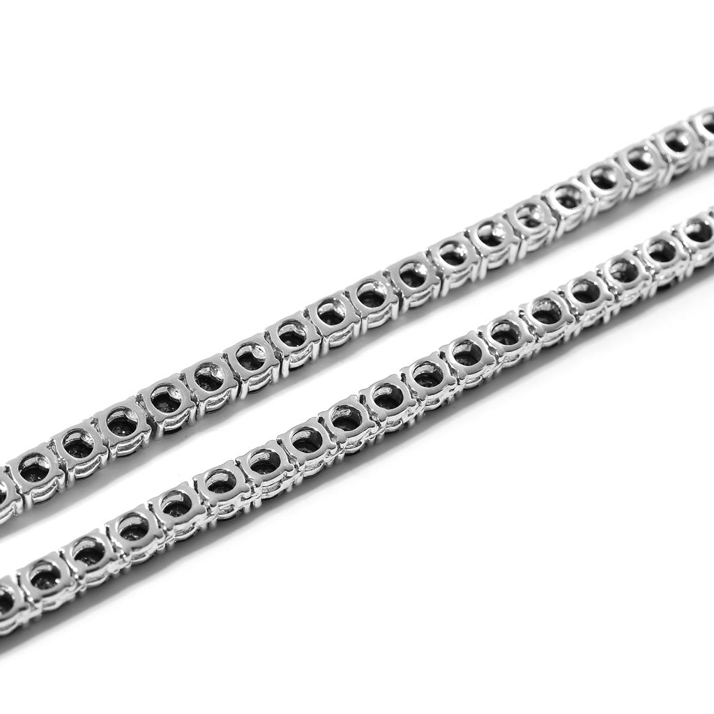 4mm Black Tennis Chain - 925 Silver Plated