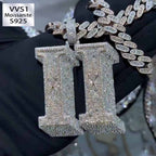 3D Moissanite Details Design X Pendant