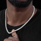 5mm Moissanite Tennis 18K White Gold Chain