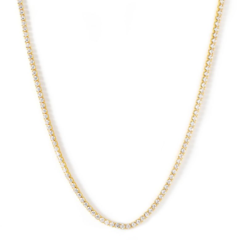 Iced 3mm Crystal Tennis Chain in Gold