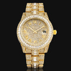 Iced Baguette Cut Roman Numerals Men's Watch in Gold