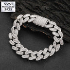 15mm T Square Ice Out Diamond Cuban Bracelet