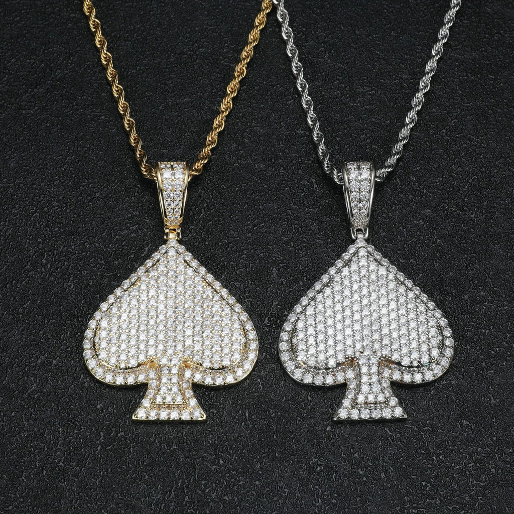 Spade Moissanite Diamond Pendant