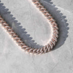 12mm Miami Cuban Chain - Rose Gold Plated, 5A CZ