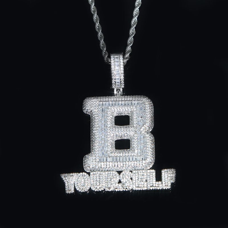 Iced Baguette Cut B YOURSELF Moissanite Pendant
