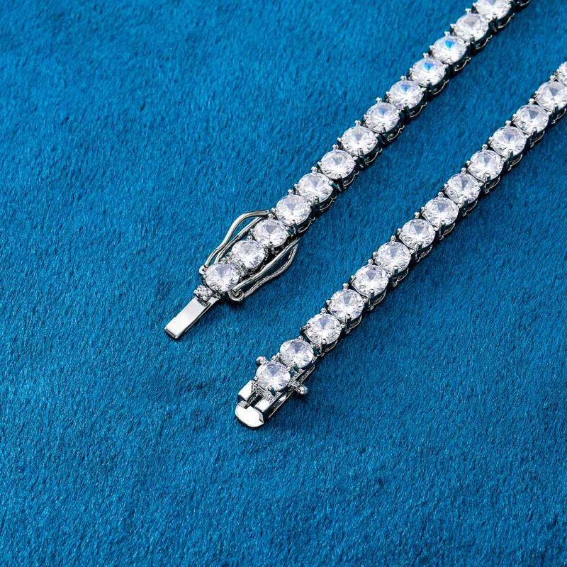 5mm Moissanite Tennis 18K White Gold Chain
