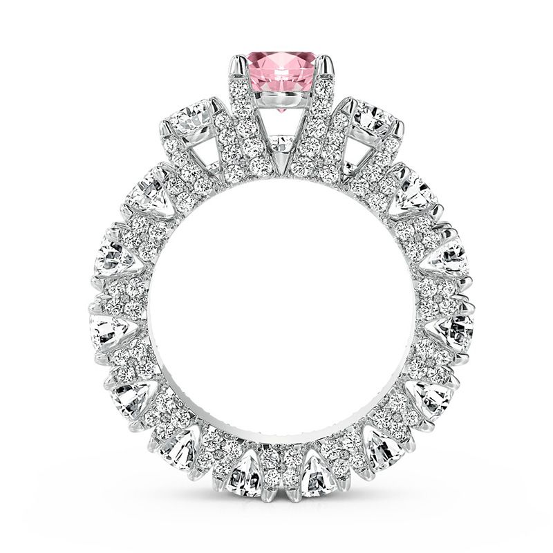 2.0 CT Pink Stone Ring in White Gold