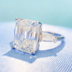 Emerald Cut Engagement Ring 4 CT Moissanite S925 Ring