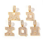 Baguette A to Z Initials Letters Moissanite Pendants in White Gold