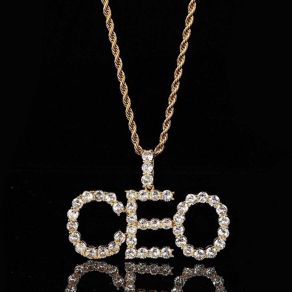 Ice Out Letter Stitching Customized Moissanite Pendant