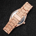 43mm Iced Round Cut Roman Numerals Men's Watch in Rose Gold