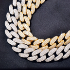 18mm Moissanite Hip Hop Crescent Buckle Cuban Chain
