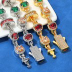 Moissanite Hip Hop Colored Gemstone Chain