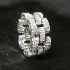 Moissanite Design Irregular Step Square Ring