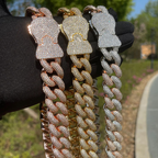 Moissanite Unique Design Buckle Bubble Cuban Chain