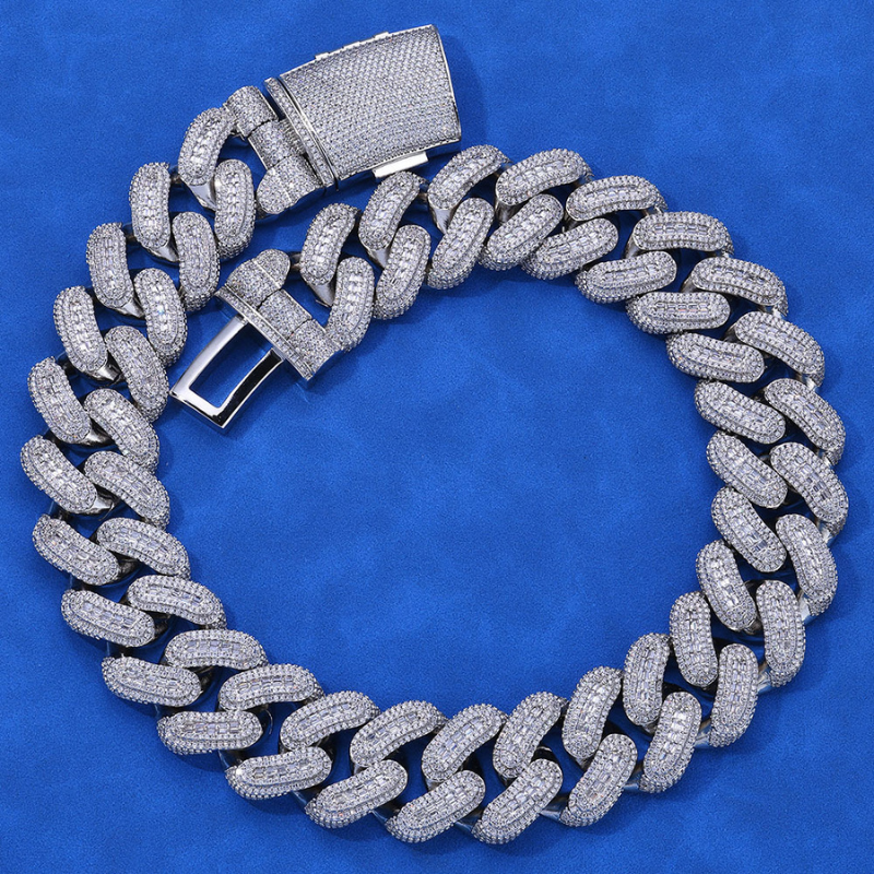 29mm Moissanite Hip Hop Square Diamond Cuban Chain
