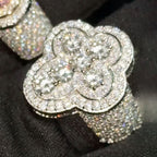 Moissanite Clovers Three-Dimensional Ring