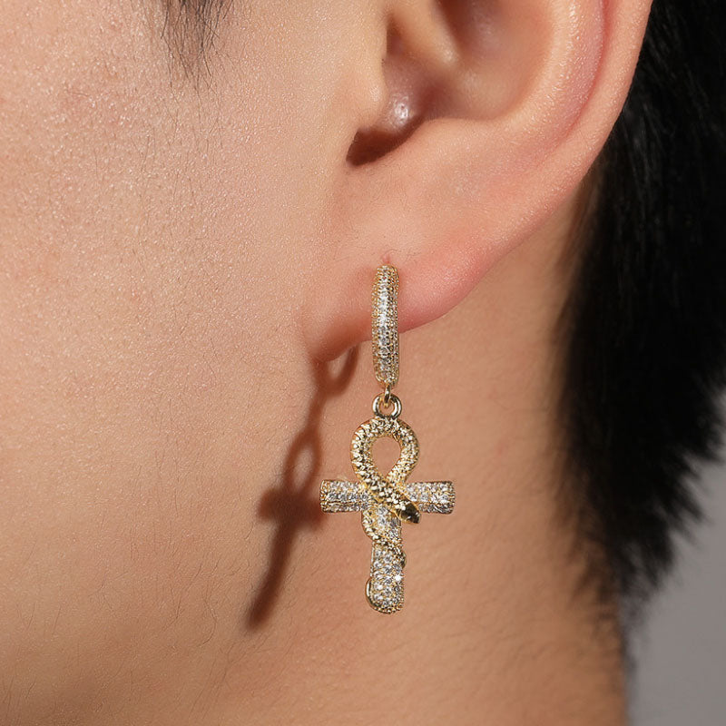 Moissanite High Sense Anch Snake Earrings