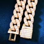 21mm Moissanite Trapezoid Diamond Cuban Bracelet