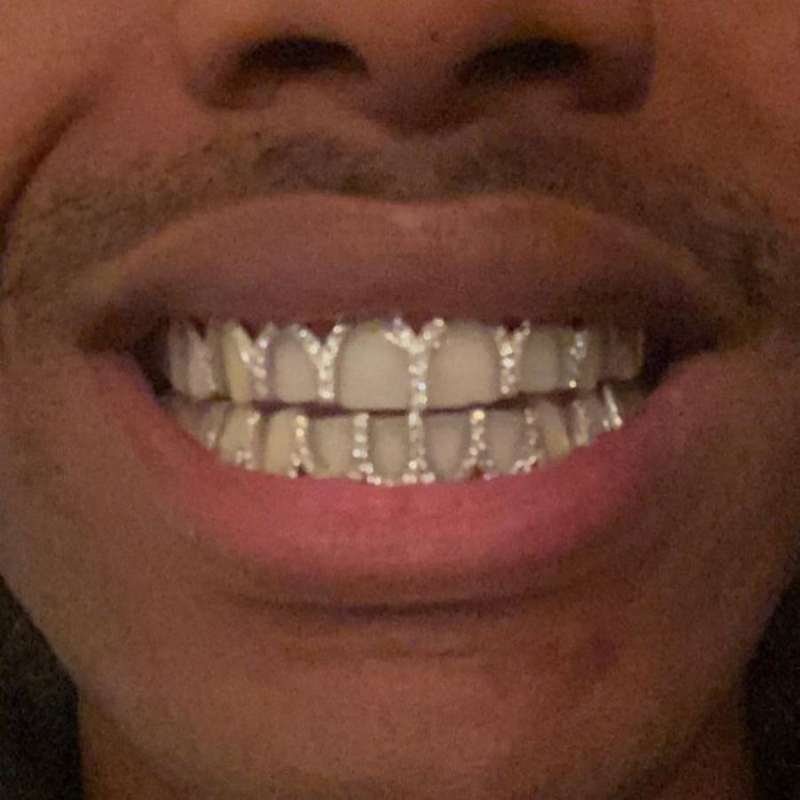 Moissanite Hip Hop Water Drop Hollow Diamond Grillz