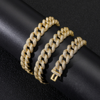 12mm Moissanite Bubble Micro inlay Cuban Bracelet