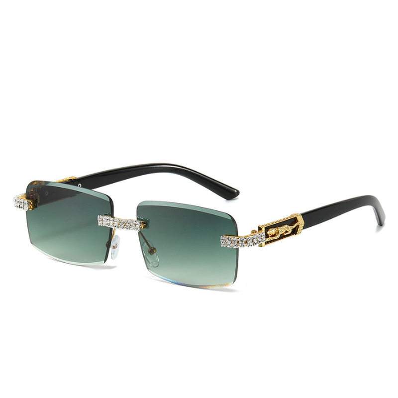 New Personalized Diamond-studded Square Glasses