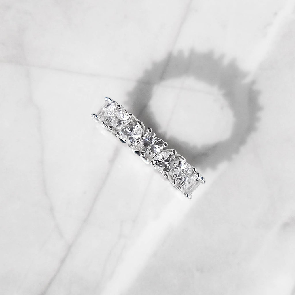 4mm Heart Cut Eternity Ring