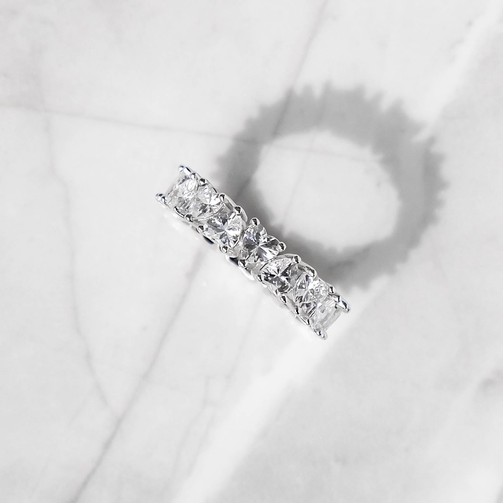 4mm Heart Cut Eternity Ring