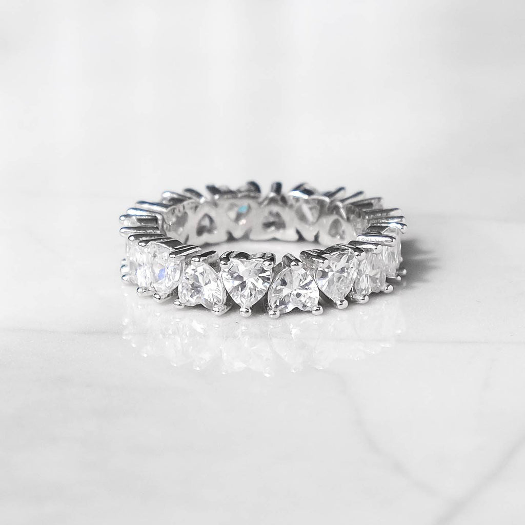 4mm Heart Cut Eternity Ring