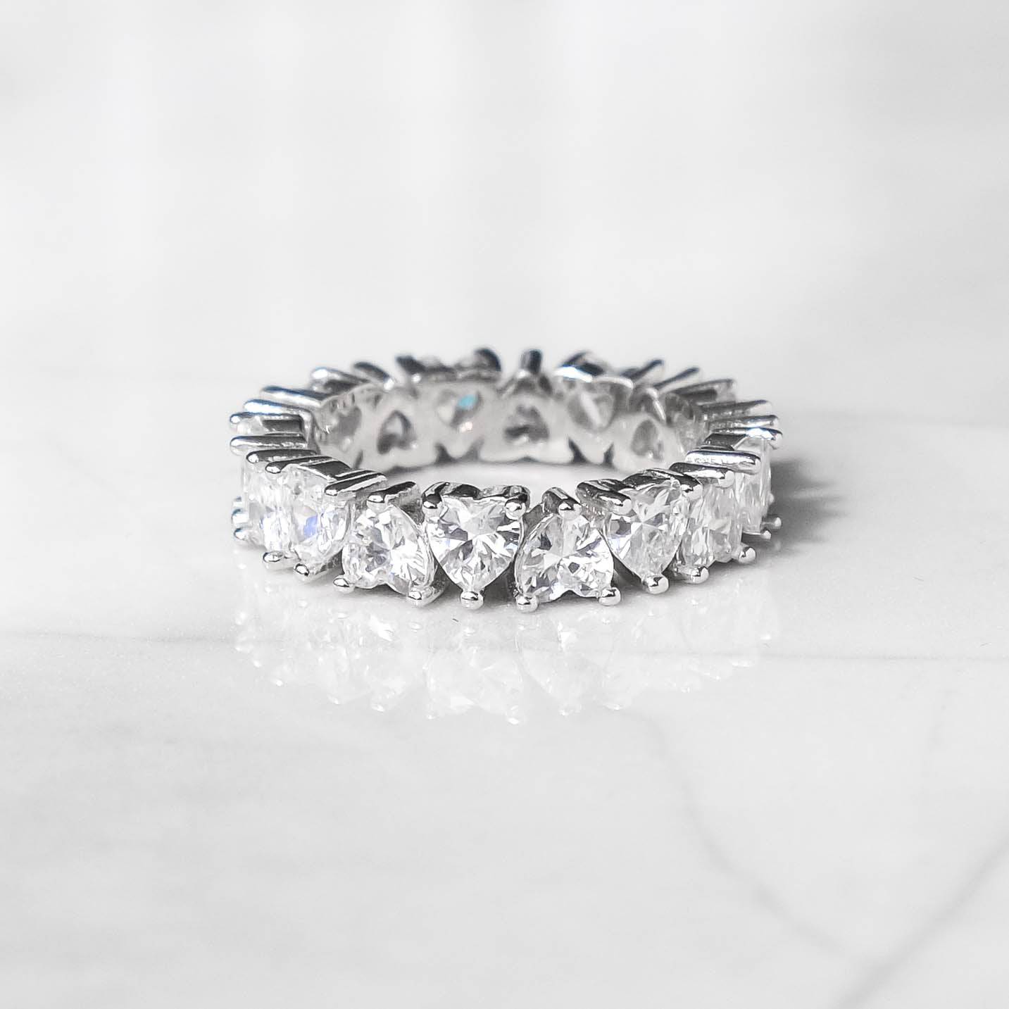 4mm Heart Cut Eternity Ring