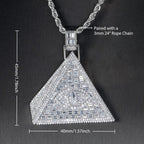Iced Baguette Cut Egyptian Pyramid Eye of Horus Moissanite Pendant