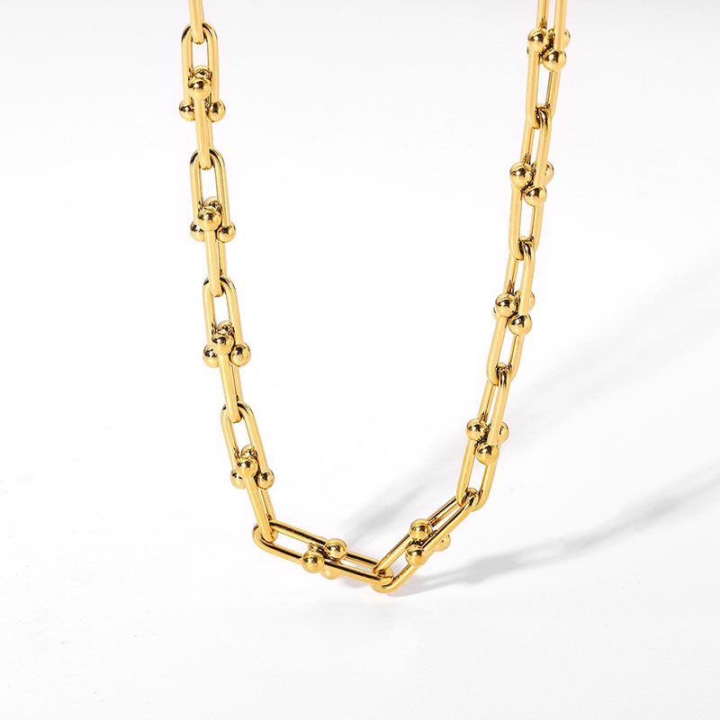Gold Horseshoe Chain Necklace