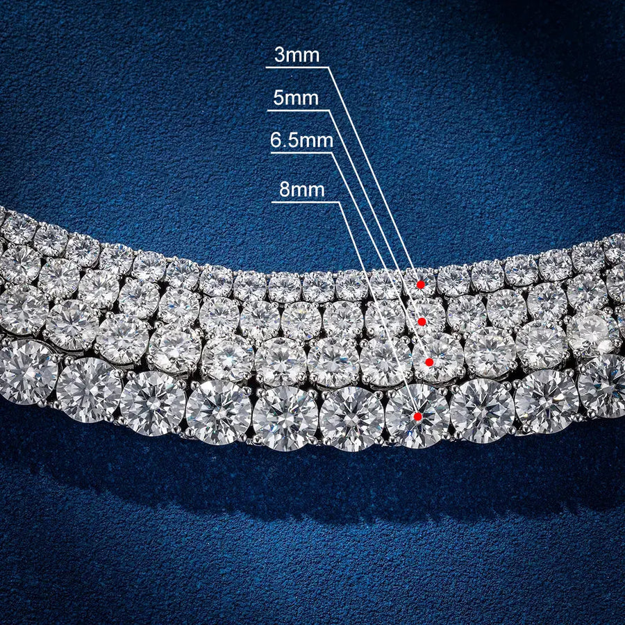 3~10mm 925 Sterling Silver Plated Tennis Chain